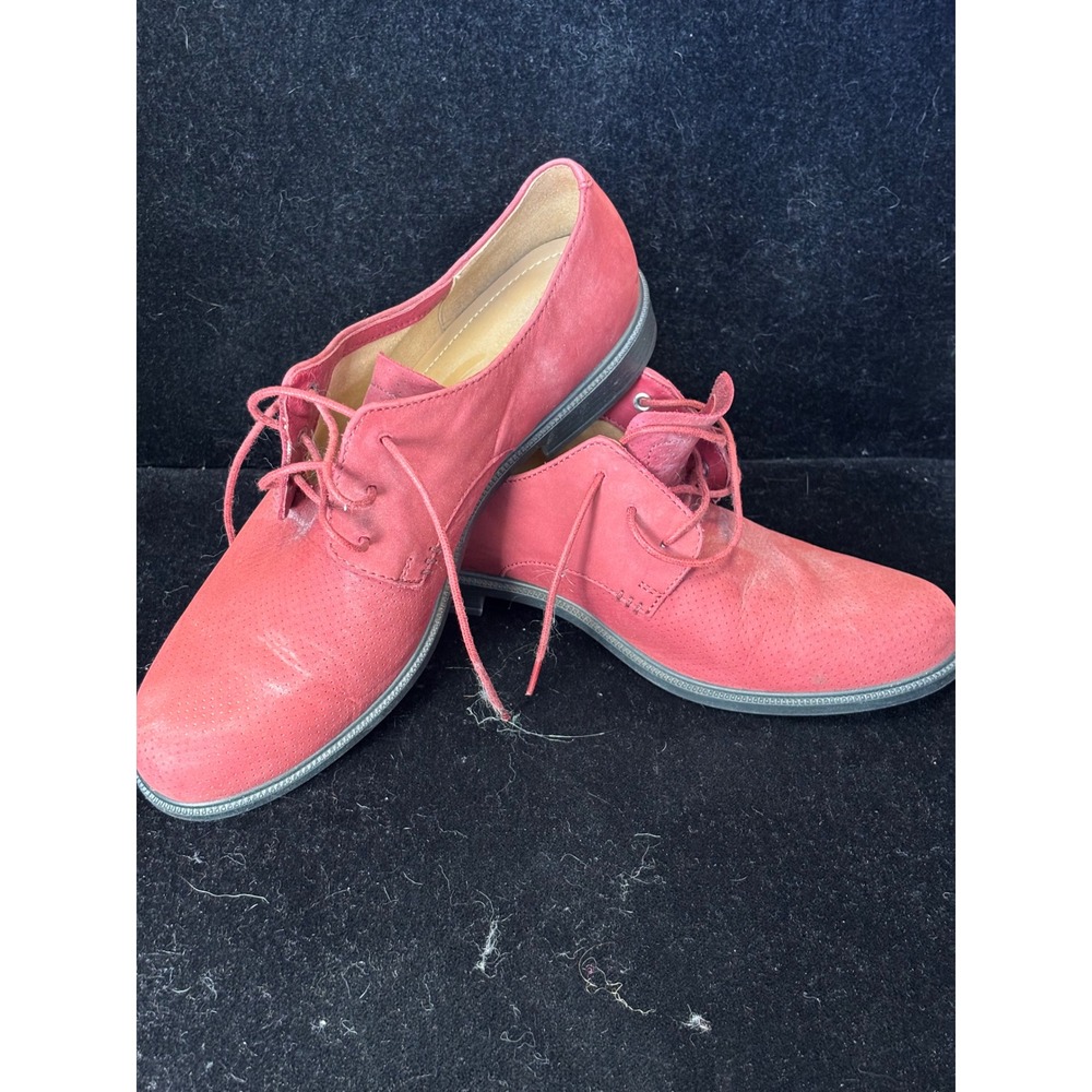 Hotter Cornwall Red Nubuck Leather Lace Up Oxford Shoes Womens 9.5 England